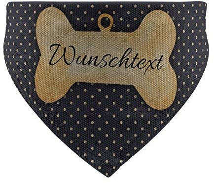 printplanet® - Hundehalstuch mit Name oder Text - Halstuch für Hunde - Layout Hundemarke - Größe S