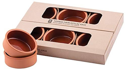 Aimee 6 x Güvec Sütlac Eintopf Tapasschalen Auflaufformen aus Ton grösse Klein