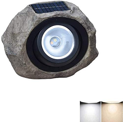 WRMING LED Lampada Pilastro Solare, Resina Pietra Lampione Da Esterno IP65 Impermeabile Lampione da Giardino, luce calda e luce bianca, regolabile Lampada da Cortile per Vialetto Paesaggio
