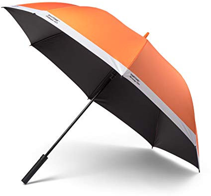 PANTONE, Stockschirm, Regenschirm, hochwertig klassisches Design, 130 cm Durchmesser, wasserabweisend, Griff mit Soft-Touch, Orange 021C