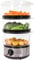 3 Tier Food Steamer / 6 Litre/Compact Design / 3 Separate Compartments & Rice Bowl/Healthy Cooking Of Vegetables, Meats & Fish / 60 Minute Timer Function / 400W