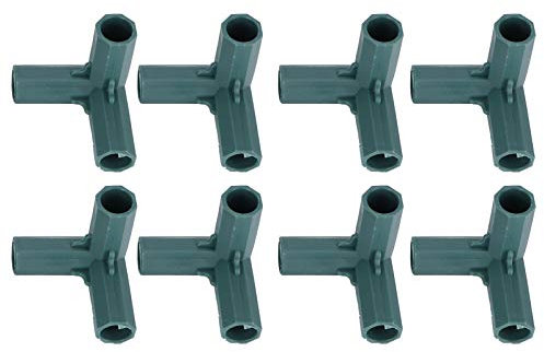 Connettori di supporto per piante a 3 vie, accessori per serre con palo da arrampicata in plastica per tubi in PVC o tubi metallici 8 pezzi 2,4 x 2,4 x 2,4 pollici