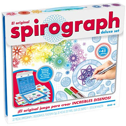 World Brands Spirograph Deluxe Set, Kit Dibujo, Manualidades, Plantillas para Pintar, Mosaicos Infantiles, Aprender A Dibujar, Regalos para Niños (80977)