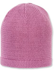 Sterntaler OCS Strickmütze - Klassische Babymütze aus Baumwollgarn (Bio) - Unisex Übergangsmütze ab Geburt - Basic Kopfbedeckung - Beanie Mütze einfarbig - perlrosa, Größe 41
