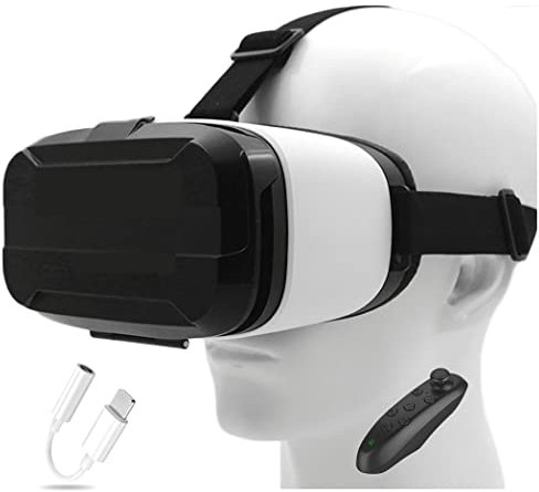 JYMYGS VR Glasses, Virtual Reality Headset, VR Headsets Support Android and IOS, Bluetooth Connection for iPhone 13 Pro Max/13 Pro/13/12/11, for Samsung Galaxy S21, Huawei, Xiaomi