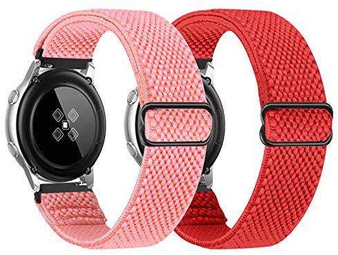 Tiptops 20mm 22mm Elastisches Armband Kompatibel mit Samsung Galaxy Watch/Huawei Watch/Garmin/Amazfit/Ticwatch,Elastisch Adjustable Nylon Ersatzband für Herren Damen