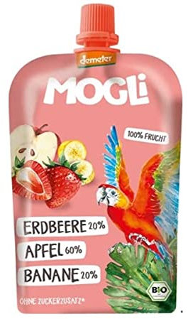 Mogli Demeter Trink Obst Apfel, Banane, Erdbeere, 120 g