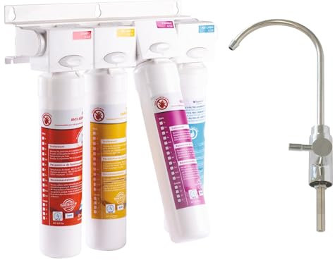 Aquawater - 106121 - Filtración de agua de bebidas - Aqua Ultrapur - Sistema de filtración ultra debajo del fregadero