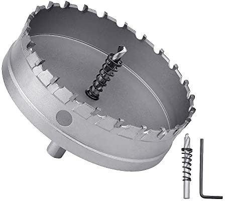 Lochsäge aus Metall, Stahl, 100 mm, mit 2 Bohrern, Lochschneider für dickes Metall, Edelstahl, Eisen und Holz (100 mm)