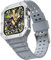 VeveXiao Compatible con Apple Watch Band con Case Series 7 (45mm, 41mm) y Series 6/SE/5/4 (44mm, 40mm), funda protectora resistente con correa para iWatch 7 para hombre y mujer grey silver