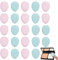 Lot de 24 mini houppettes triangulaires pour maquillage visage Profusion liquide Blush Beauty Blender Puff (rose + bleu)