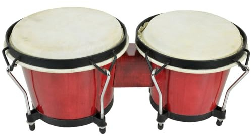 Chord Set of 2 bongos 6.5 and 7.5 Complete with Carry bag Red Finish