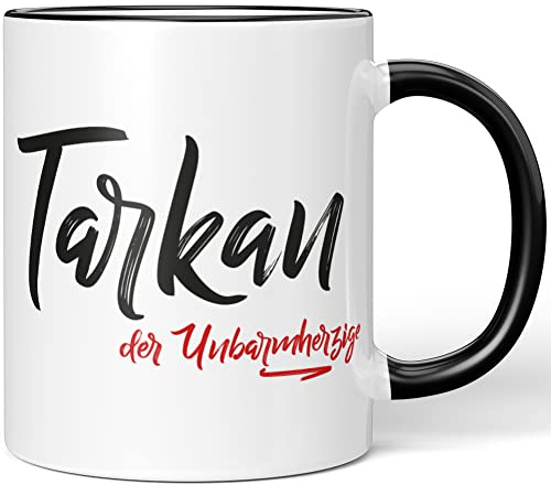 JUNIWORDS Tasse, Tarkan, der Unbarmherzige, Schwarz (5302229)