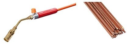 ROTHENBERGER Industrial Propan Lötset 1800, 30801 & Kupfer-Hartlot für Rohrleitungsverbindungen, Dachrinnen, Spenglerarbeiten aus Kupfer - 35607, 2x333 mm