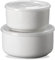 Adewnest Ceramic Mixing Bowls Set of 2: Porcelain Soup Bowls with Lids - Food Storage Containers for Lunch, Picnic - Microwavable Serving Bowls with Lids (White)