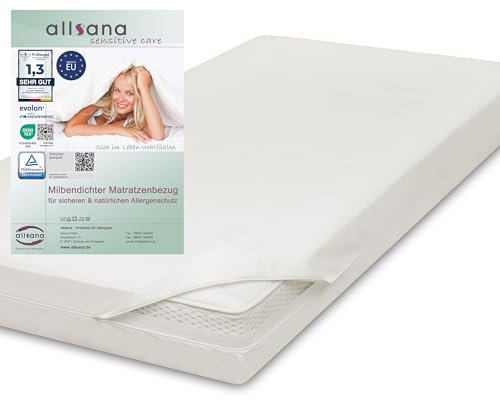 Allsana Allergiker Matratzenbezug 140x220x24 cm | Allergie Bettwäsche | Anti Milben Encasing | Milbenschutz für Hausstauballergiker | Zwischenbezug für die Matratze | TÜV geprüft
