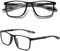 Hubeye TR90 Sport Lesebrille für Damen und Herren Gute Quadratische bequeme flexible Anti-blaue Computerbrille Hochwertig Komfortabel Lesehilfe 1.75