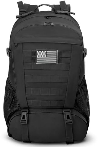 Jueachy Rucksack Herren Militär 35L Wasserdicht Molle Tactical Backpack Military Rucksack Große Kapazität Taktischer Rucksack Outdoor Trekkingrucksack Reiserucksack Schwarz