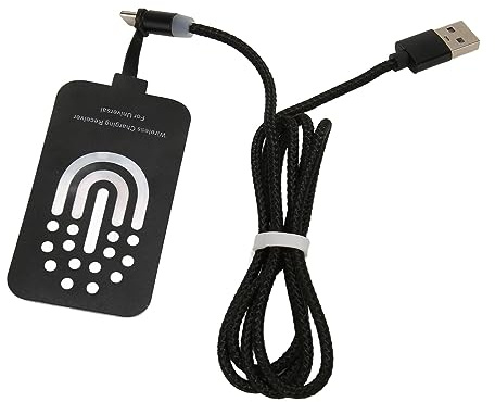 Type C Wireless Charging Receiver, Ultra Thin Charger Adapter Patch with Magnetic Charging Cable, for Galaxy A51 A40 A20E J2 J3 J7 Pixel 2 and Other Type C Cell Phones