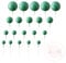 Faux Coloured Polystrene Cake Topper Ball Spheres - Pack of 20 (Emerald)