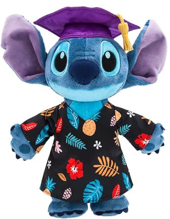 Disney Store Offiziell Stitch Abschluss 2024 Kuscheltier, Lilo & Stitch, 32cm, Kleiner Kuscheltier Alien Charakter, Geeignet ab 0 Jahren