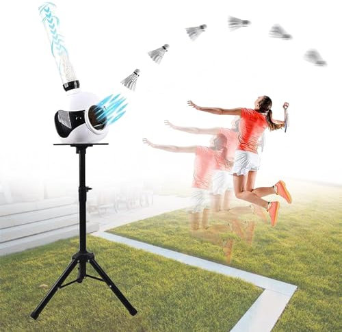 Tragbare Badminton-Aufschlagmaschine, höhenverstellbare Federball-Pitching-Maschine, automatisches Badminton-Übungsgerät für Schulturnhallen