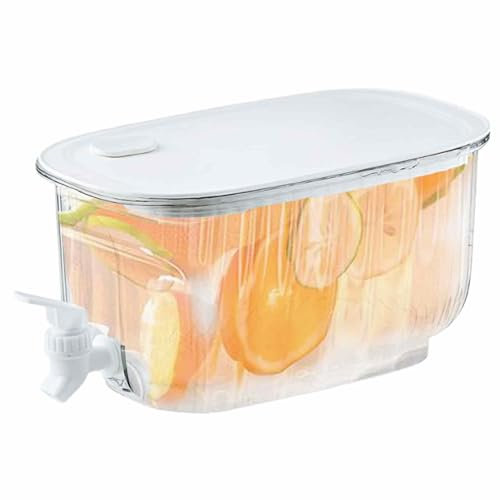 Xujuika De Frutas Recipiente De Bebidas, Dispensador De Bebidas De Jugo De Nevera De 4 Litros, Jarra De Agua Fría Para Jugo Para Leche, Cerveza, Cóctel, Jugo, Bebidas