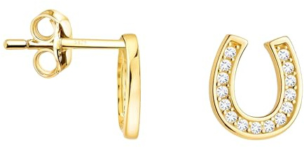 SOFIA MILANI - Damen Ohrringe 925 Silber - mit Zirkonia Steinen - Hufeisen Ohrstecker