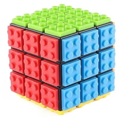 Taolele Zauberwürfel 3x3 mit Bausteinen, 3x3 Build-on Brick Speed Cube 2-in-1 Brain Bricks, 3D-Puzzlewürfel Puzzle,3D Puzzle Cube Anti Stress Würfel Geeignet für Zauberwürfel Enthusiasten