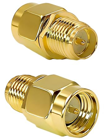 SPTSSWET SMA-Stecker auf RP-SMA-Buchse Adapter Antennenanschluss-Konverter | 2 Stück, Koaxial-Adapter ,für WiFi-Antenne Router