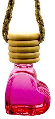 WonderWax® Autoduft Herz Pink 6 ml | Zuckerwatte | Holzkappen Aufhänger | Innenraum Deko, Car Parfüm, Scent Baum, langanhaltender Lufterfrischer für Auto, Zuhause und Schrank