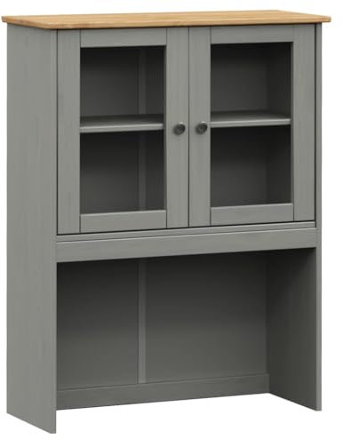 HEFZGDB Sideboard-Aufsatz VIGO Grau 78x30x100 cm Massivholz Kiefer Küchenbuffet Buffetschrank Küche Küchenschränke Mehrzweckschrank für Dessert Shop Speisesaal Küche Wohnstube