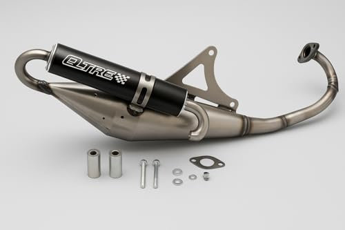 Sportauspuff – E-geprüft – passend für Aprilia SR 50 R LC, DiTech, passend für Gilera Ice, DNA, Derbi Atlantis – 50ccm 2-Takt – Auspuffanlage für Piaggio Motor mit E-Nummer