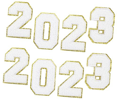 Gadpiparty Apliques 2023 Termoadhesivos Bordados Blancos Para Reparación De Ropa 8 Piezas Diy Para Hombres y Mujeres Parches Para Prendas, Mochilas y Accesorios De Tela Manualidades y Costura