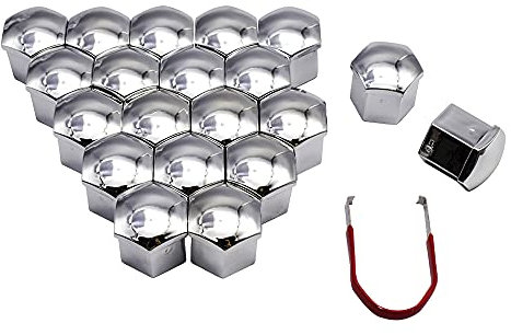 Radschraubenkappen,Radmuttern Kappen 20x Auto Reifen Radmutterkappe 17 19 21mm Auto Hub Schraube Abdeckung Gebrauch for Ford Buick Mazda Hyundai Chevrolet Kia Außendekoration.(Silver,19mm)