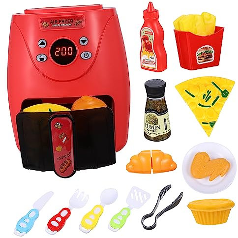 SUPVOX Friteuse à Air Jouet avec Changement de Couleur pour Garçon et Filles Ensemble Cuisine Accessoire de Jeu Développe la Coordination Œil-Main Fête d'anniversaire 1 Pièce