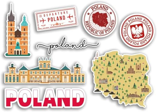 Polen Aufkleber Set A5 Bogen Vinyl Aufkleber für Gepäck Laptop 77538