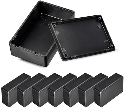 8 Pcs Plastic Project Box, Small Junction Box 85x50x21mm ABS Waterproof Electrical Boxes Black Enclosure for Electronics Case