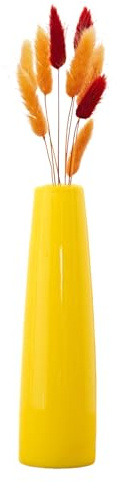 16,5 cm leere gelbe Keramik-Vase, klein, hoch, konisch, einzelner Stiel, Blumenvasen, Blumenhalter, Flaschen, Tafelaufsatz für Hochzeit, Zuhause, Büro