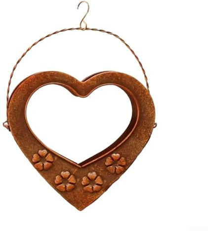 Élégant pot de fleurs en fer à suspendre en forme de cœur pour plantes grasses, idéal pour la décoration de jardin et de balcon (style C)