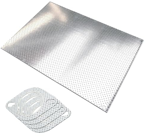 Dichtungspapier Auspuff 20x20cm, Auspuffdichtung Universal Zuschneidbar 1,6mm Dicke, mehrlagige Metallplatte hitzebeständig bis 350°C, universal für Zylinderkopf Krümmer Auto Motorrad (30X20CM)