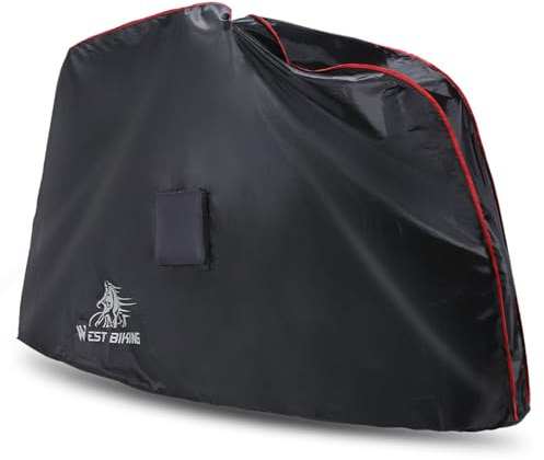 Gettimore Telo copribici impermeabile in poliestere 190D con orlo elastico e cinghie di fissaggio per protezione esterna, nero (110,5 x 196 cm)