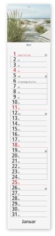 Timr Streifenkalender 2026 Küchenkalender schmal - Dünen - tr407 | Kalender 61 cm lang, mit Landschaften Motiven, zum Termine eintragen