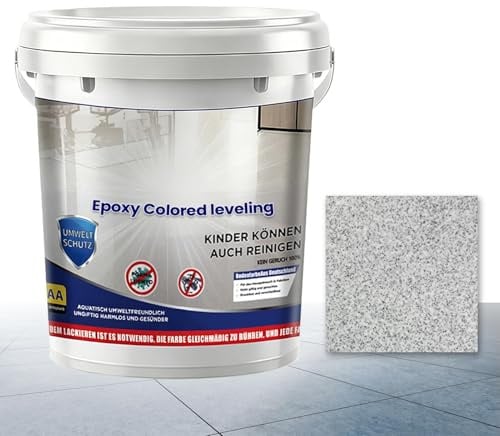Pintura para suelos de resina epoxi con – Secado rápido, revestimiento autonivelante de alto brillo – Suelo Epoxy, para interiores y exteriores, ducha, garaje, casa, edificio dormitorio