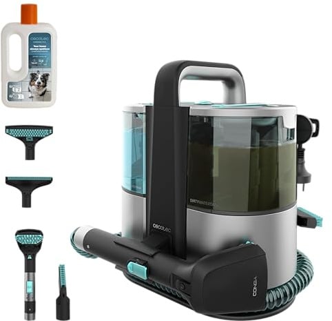 Cecotec Limpiador Aspirador de Tapicerías y Alfombras con Cable Conga 4000 Carpet&Spot Clean XL Neo. 600W, 14kPa, 2 Depósitos: Agua Limpia y Sucia, Pulverizador, Accesorio Ventanas y 3 Boquillas