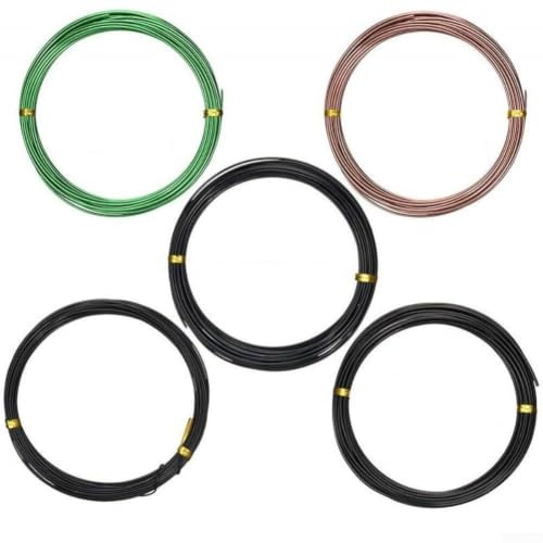 Bonsaidraht Aluminium 5 Rollen Wiederverwendbar Dünner fürmdraht Für Bonsai Pflege Pflanzenfürmen Garten Zubehör Blumendraht Für Basteln Skulpturen(5M)