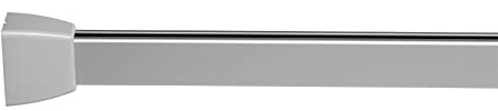 Croydex Professional Profile 800 Straight Shower Rail with Hooks and Gliders, 213.5 cm, Silver