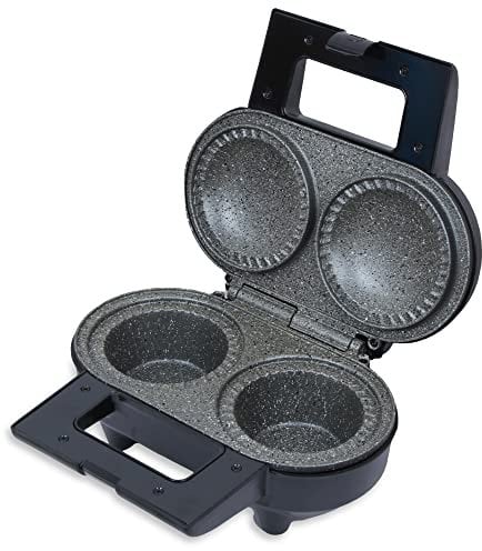 Schallen Pie Maker, 1000W Non-Stick Deep Fill, Double Twin, Traditional, Silver with Marble Coated Plates