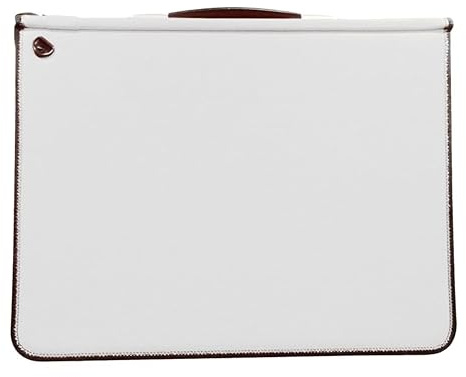 A4 White Padded Professional Leather-Look Ringed Portfolio – Stylish & Durable Presentation Portfolio with Zip Closure & Binder Rings for Documents & Artwork