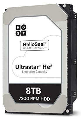 HGST Ultrastar HE8 8TB Festplatte 7200 U/min Cache SATA 6 Gb/s 128 MB 24 x 7 Enhanced Availability 8,9 cm 3,5 huh7 28080 ale600
